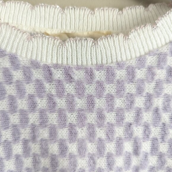 Vintage metallic knit scallop trim neckline sweater - Picture 6 of 6